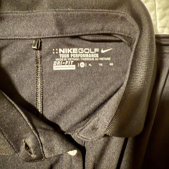 TWO Nike Women's Tour Performance Dri-Fit Sleeveless Golf Shirts, Black & White - Picture 7 of 9